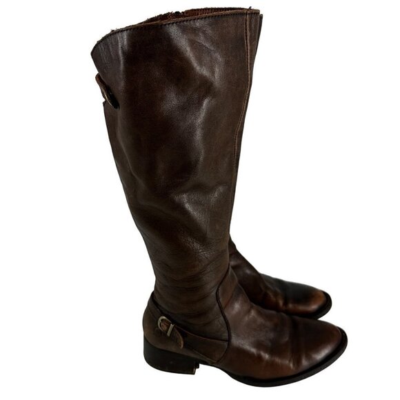 Born Zipper Leather Brown Knee High Boots Size 7.5M - Picture 1 of 16